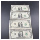 Four $1 Notes