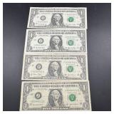 Four $1 Notes
