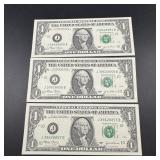 Three Modern $1 Notes
