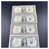 Four 1935 Silver Certificates With Two Star Notes
