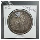 1876 Trade Dollar Holed