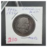 1892 Columbian Exposition Silver Half Dollar