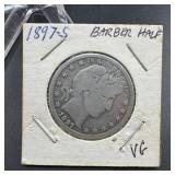 1897-S Barber Silver Half Dollar
