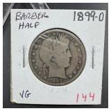 1899-O Barber Silver Half Dollar