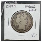 1899-S Barber Silver Half Dollar