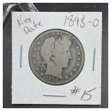 1898-O Barber Silver Half Dollar