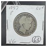 1897 Barber Silver Half Dollar