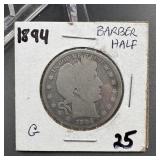 1894 Barber Silver Half Dollar