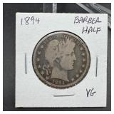 1894 Barber Silver Half Dollar