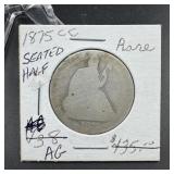 1875-CC Seated Liberty Half Dollar