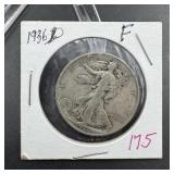 1936-D Walking Liberty Silver Half Dollar