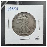 1935-S Walking Liberty Silver Half Dollar