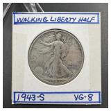 1943-S Walking Liberty Silver Half Dollar