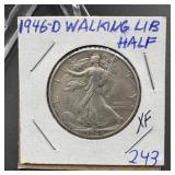 1946-D Walking Liberty Silver Half Dollar