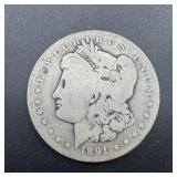 1891 Morgan Silver Dollar