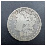 1891-CC Morgan Silver Dollar