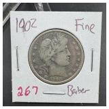 1902 Barber Silver Half Dollar