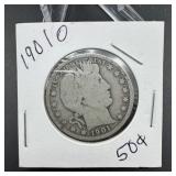 1901-O Barber Silver Half Dollar