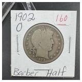 1902-O Barber Silver Half Dollar