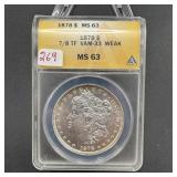 1878 Morgan Silver Dollar MS63 VAM-33
