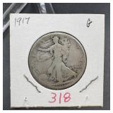 1917 Walking Liberty Silver Half Dollar