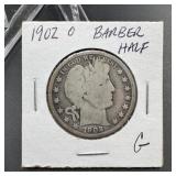 1902-O Barber Silver Half Dollar