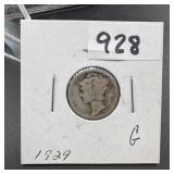 1929 Mercury Silver Dime