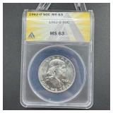 1962-D Franklin Silver Half Dollar MS63