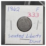1862 Seated Liberty Dime