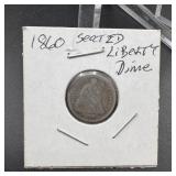 1860 Seated Liberty Dime
