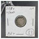 1854 Seated Liberty Dime