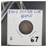 1840-O Seated Liberty Dime