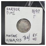 1897 Barber Silver Dime