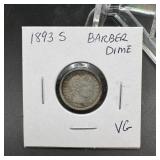1893-S Barber Silver Dime