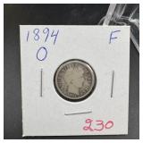 1894-O Barber Silver Dime