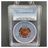 2005-S Lincoln Cent PCGS PR69RD DCAM