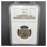 1964-D Washington Quarter NGC MS65