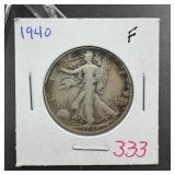 1940 Walking Liberty Silver Half Dollar