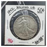 1942 Walking Liberty Silver Half Dollar