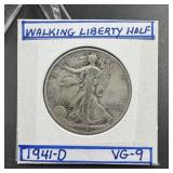 1941-D Walking Liberty Silver Half Dollar