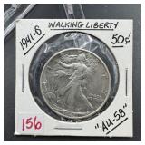 1941-S Walking Liberty Silver Half Dollar