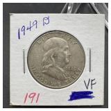 1949-D Franklin Silver Half Dollar