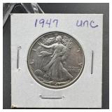 1947 Walking Liberty Silver Half Dollar