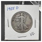 1935-D Walking Liberty Silver Half Dollar
