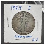 1929-S Walking Liberty Silver Half Dollar