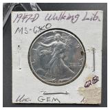 1947-D Walking Liberty Silver Half Dollar