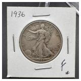 1936 Walking Liberty Silver Half Dollar