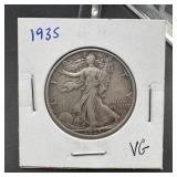 1935 Walking Liberty Silver Half Dollar