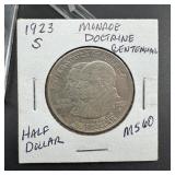 1923-S Monroe Doctrine Centennial Silver Half Doll