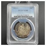 1864-S Seated Liberty Silver Half Dollar VG8